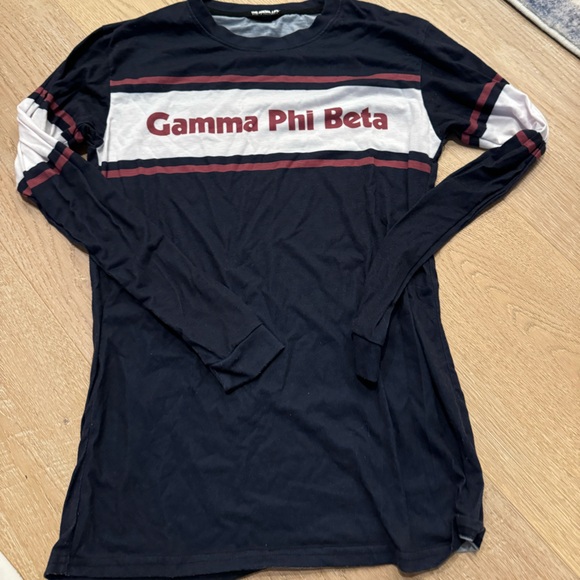 The Social Life Tops - The Social Life Gamma Phi Beta Black Long Sleeve Top